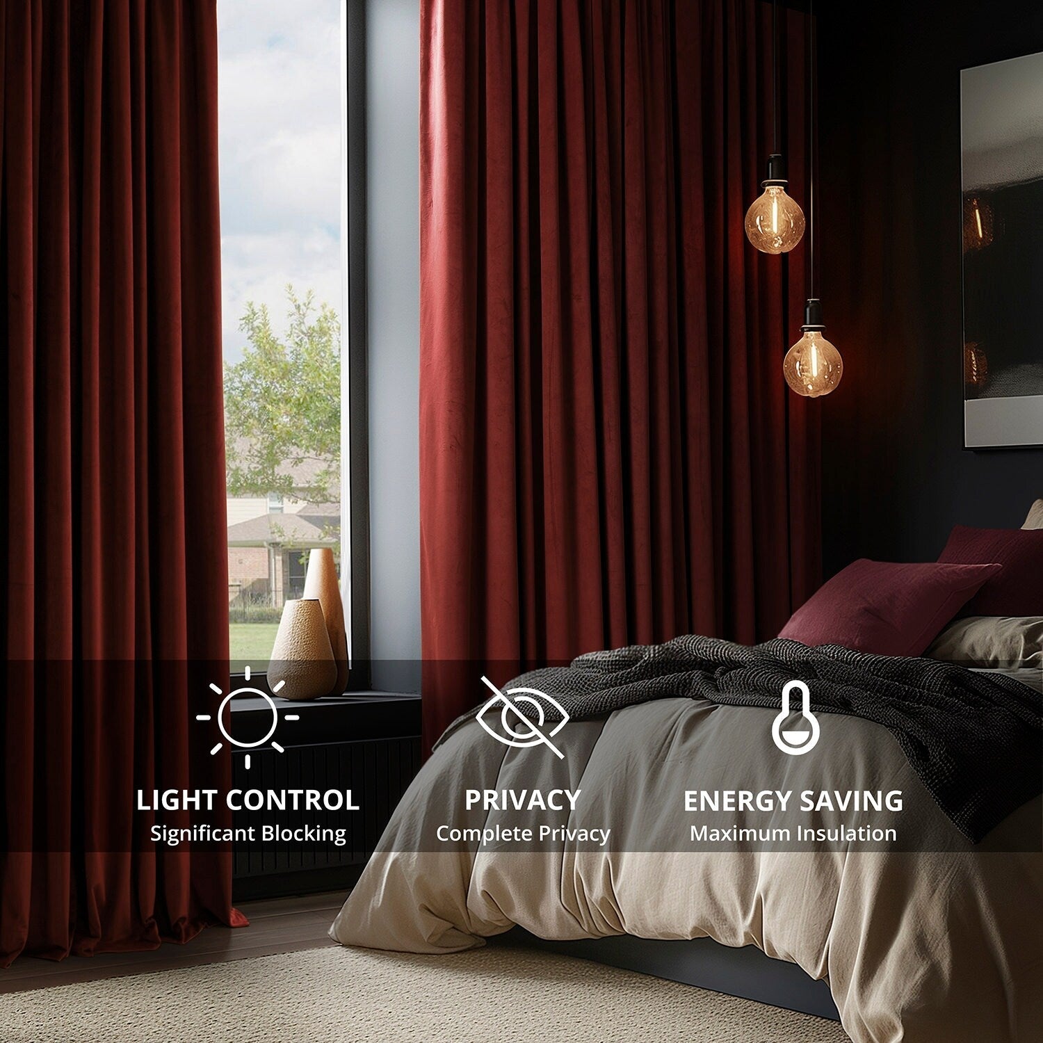 Rideau occultant en velours Signature Exclusive Fabrics (1 panneau)