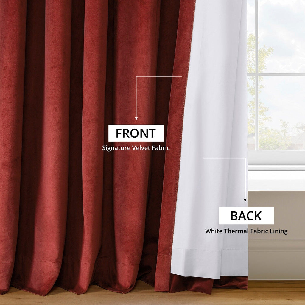 Rideau occultant en velours Signature Exclusive Fabrics (1 panneau)