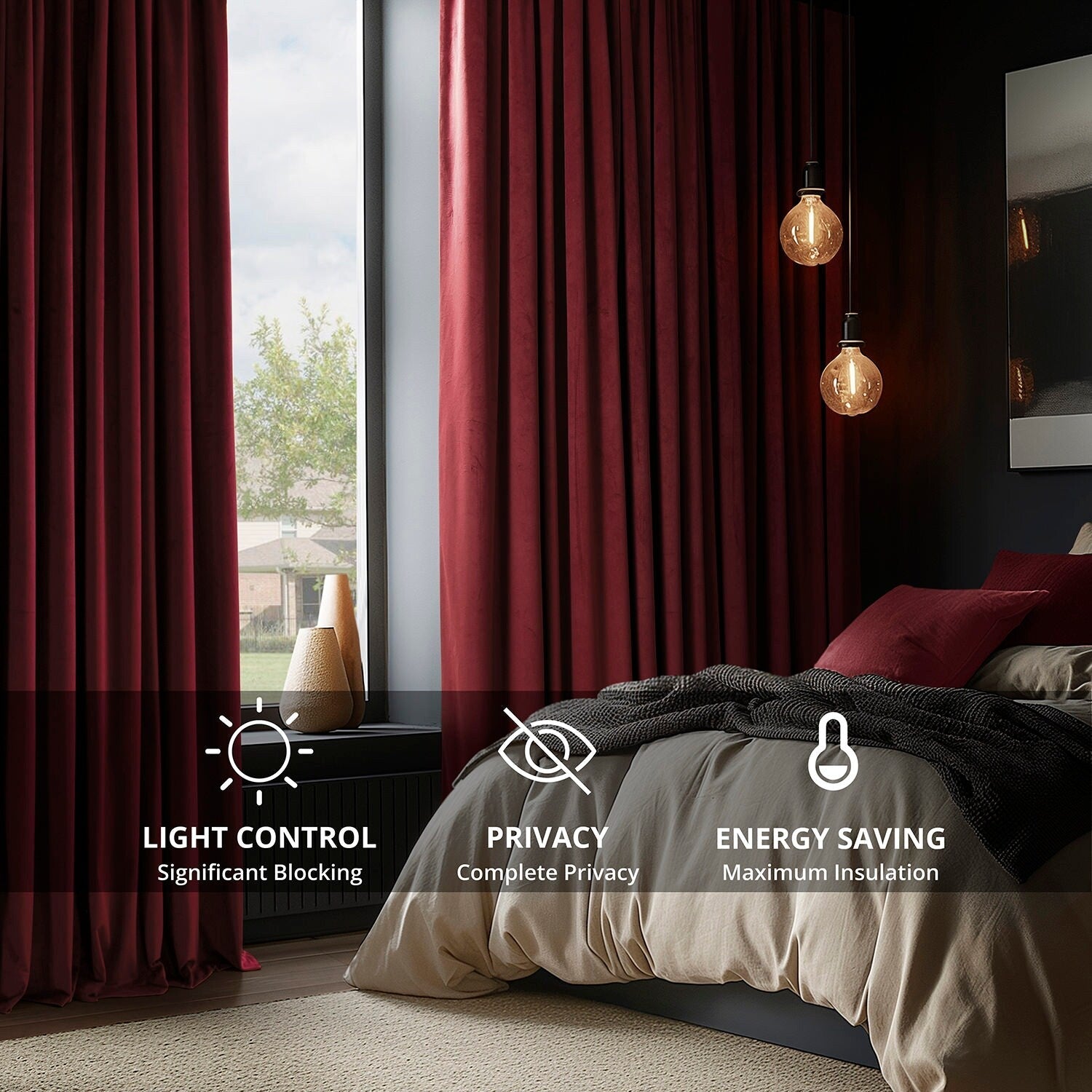 Rideau occultant en velours Signature Exclusive Fabrics (1 panneau)