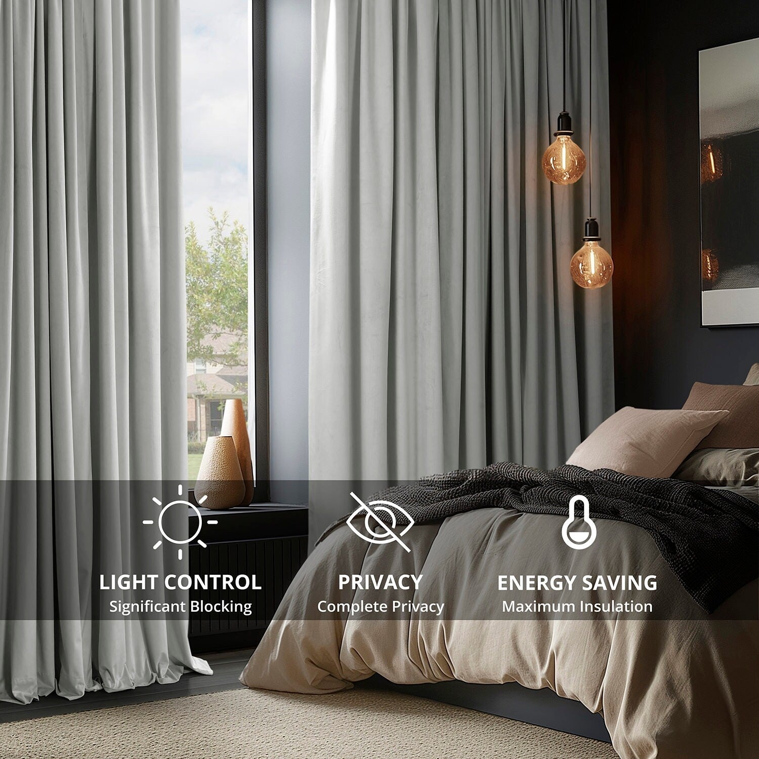 Rideaux occultants extra larges en velours Signature Exclusive Fabrics (1 panneau) - Rideaux occultants luxueux