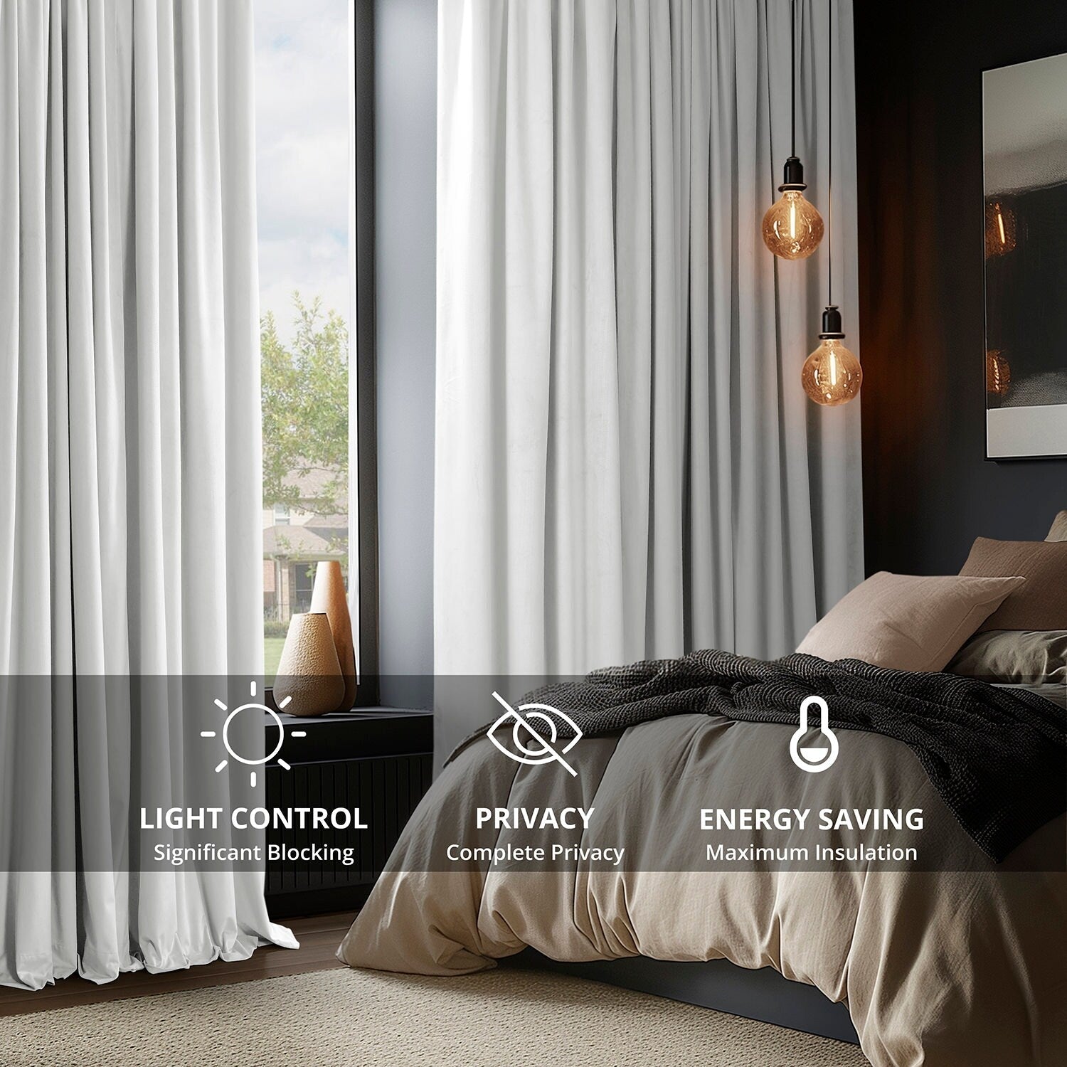 Rideaux occultants extra larges en velours Signature Exclusive Fabrics (1 panneau) - Rideaux occultants luxueux