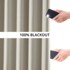 Rideaux occultants 100 % en faux lin exclusifs, bloquant la chaleur et la lumière (1 panneau)