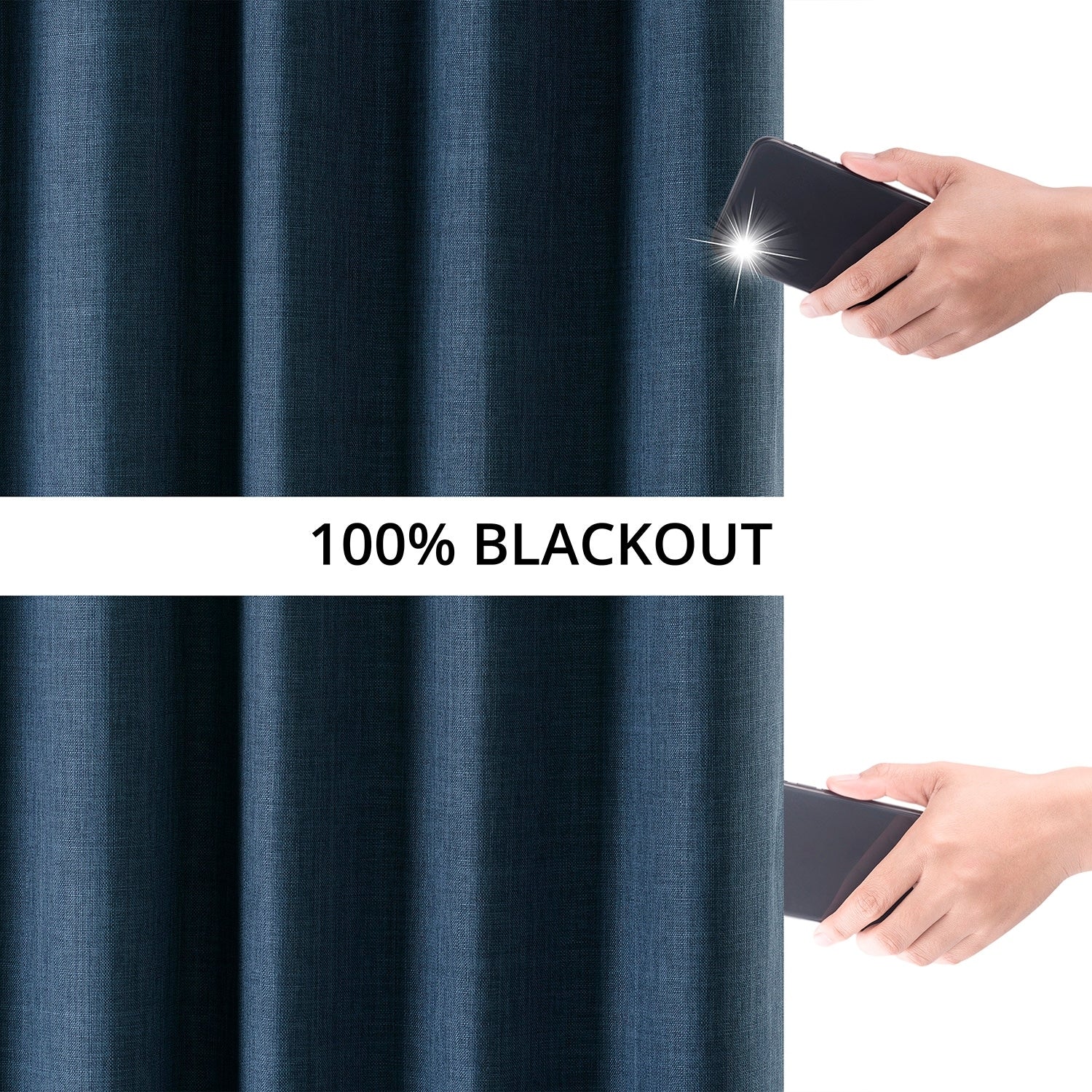 Rideaux occultants 100 % en faux lin exclusifs, bloquant la chaleur et la lumière (1 panneau)