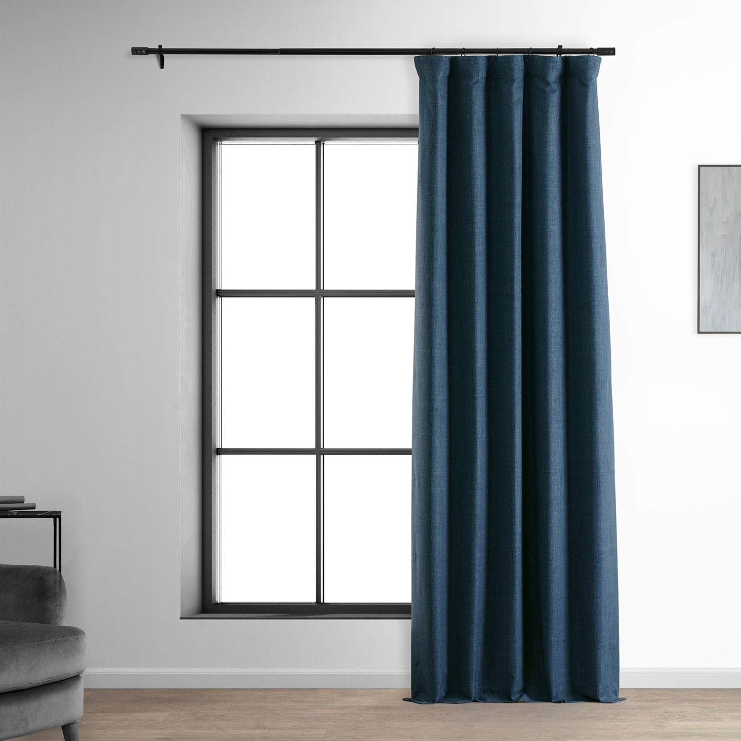 Rideaux occultants 100 % en faux lin exclusifs, bloquant la chaleur et la lumière (1 panneau)