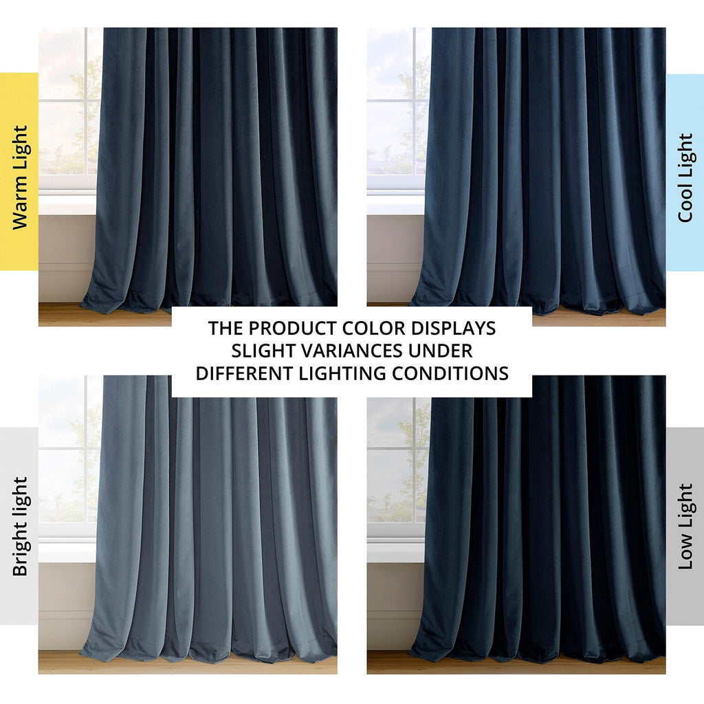 Rideau occultant en velours bleu nuit Signature Exclusive Fabrics