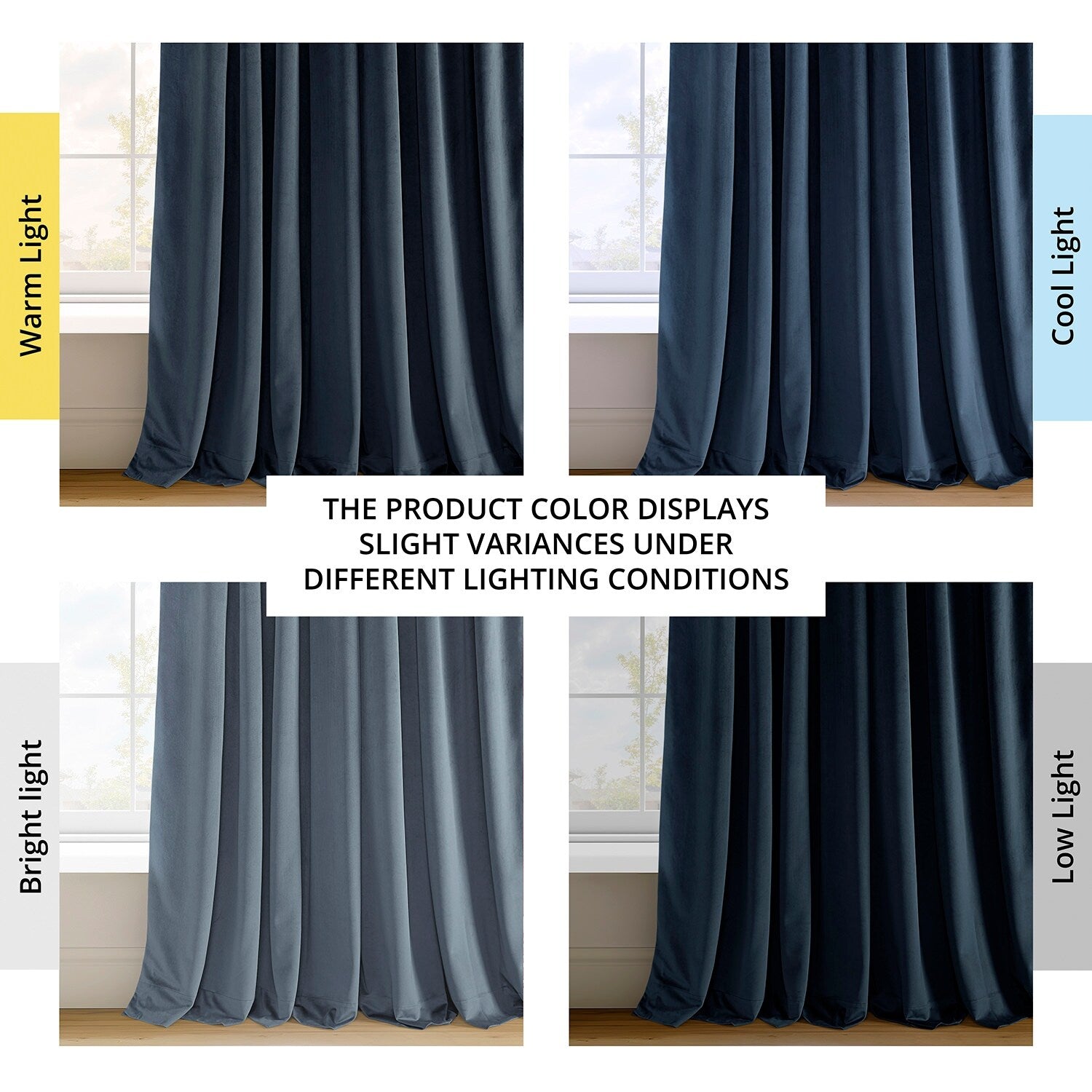 Rideau occultant en velours bleu nuit Signature Exclusive Fabrics