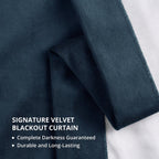 Rideau occultant en velours bleu nuit Signature Exclusive Fabrics