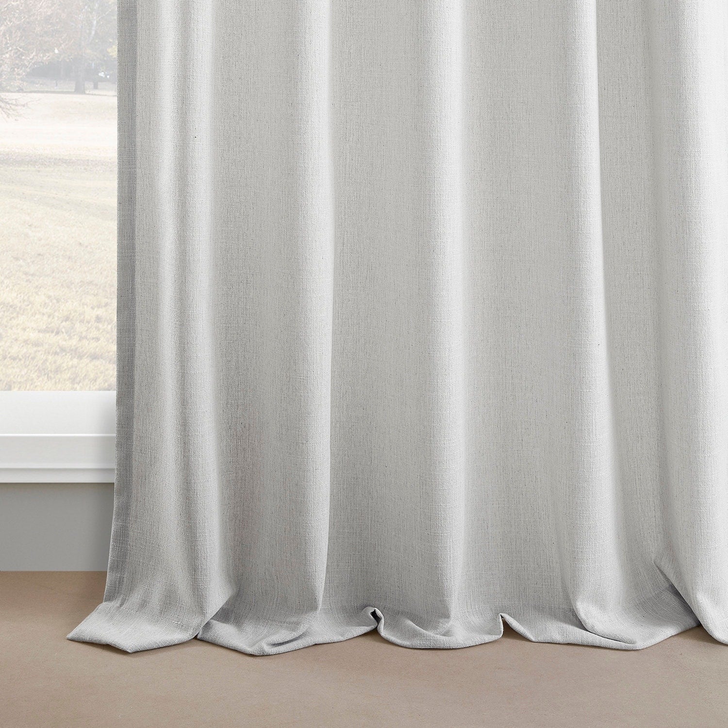 Rideaux en faux lin Exclusive Fabrics - 2 panneaux - Rideaux de fenêtre filtrant la lumière