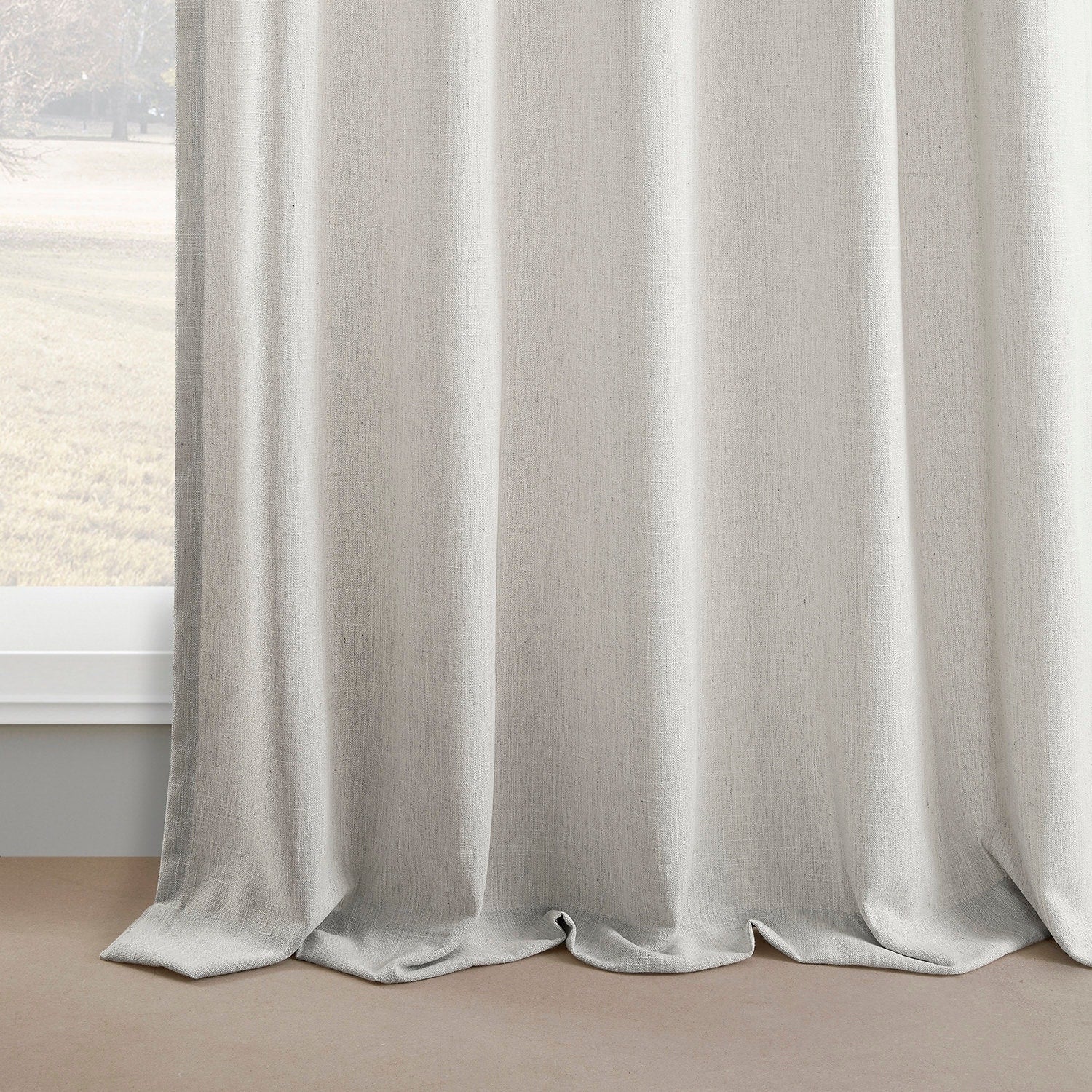 Rideaux en faux lin Exclusive Fabrics - 2 panneaux - Rideaux de fenêtre filtrant la lumière