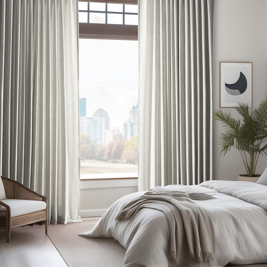 Rideaux en faux lin Exclusive Fabrics - 2 panneaux - Rideaux de fenêtre filtrant la lumière