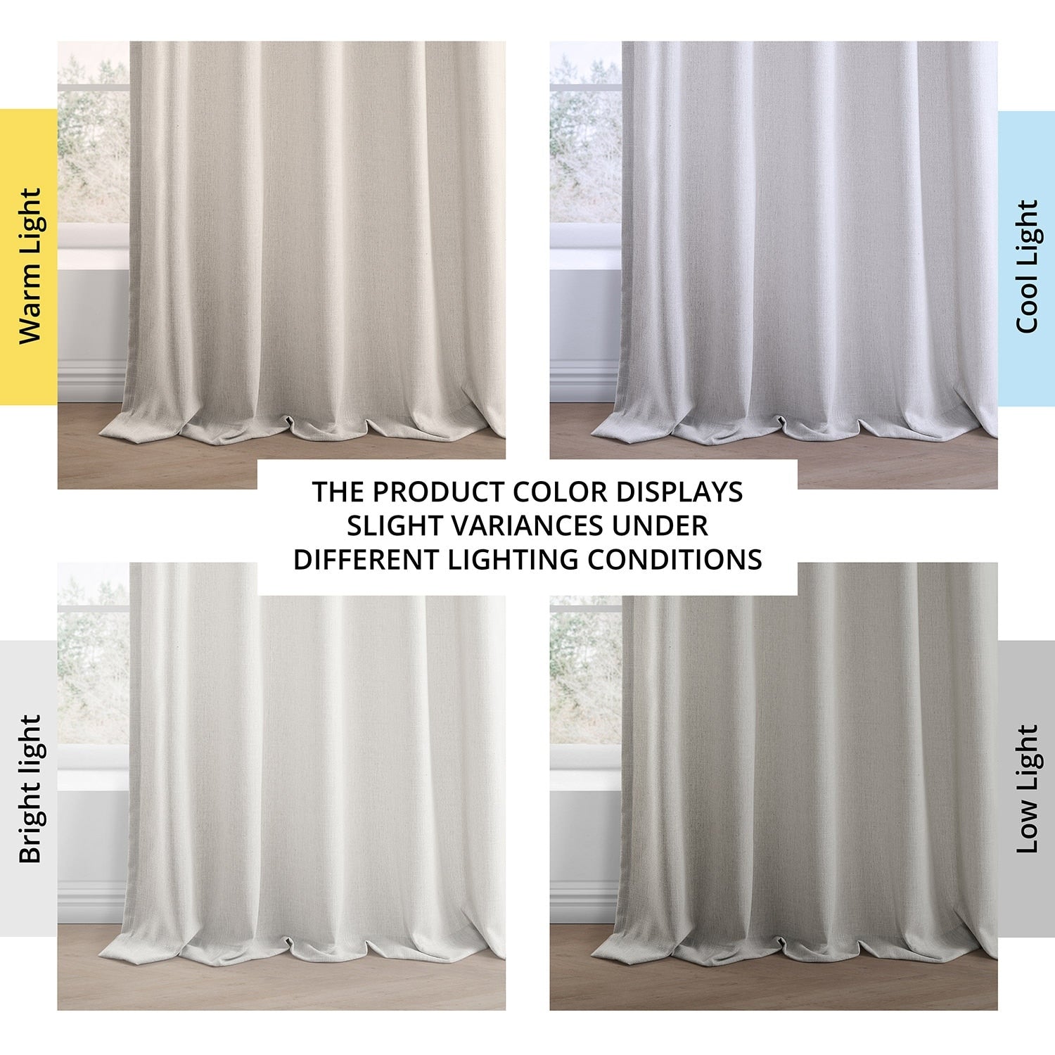 Rideaux en faux lin Exclusive Fabrics - 2 panneaux - Rideaux de fenêtre filtrant la lumière