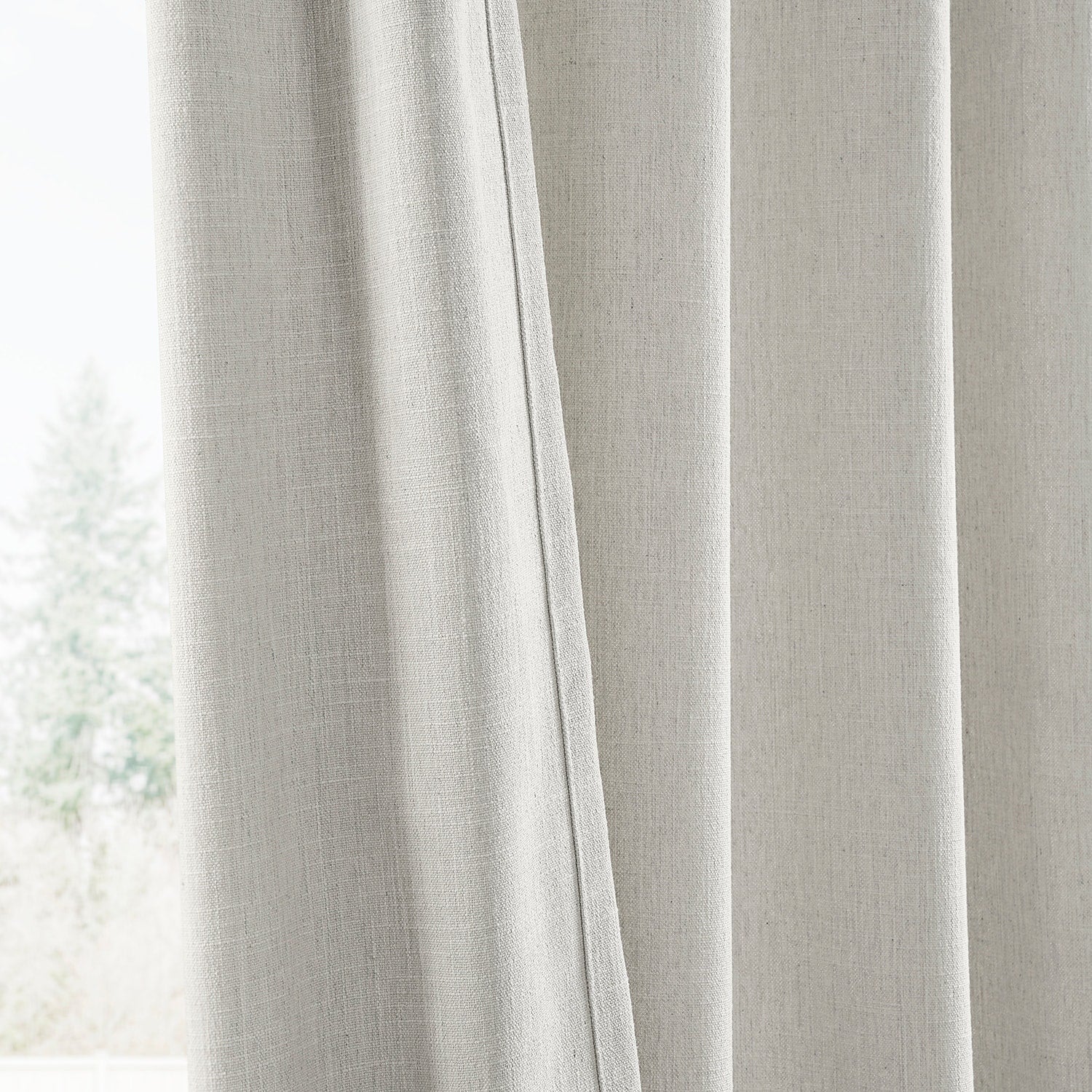 Rideaux en faux lin Exclusive Fabrics - 2 panneaux - Rideaux de fenêtre filtrant la lumière