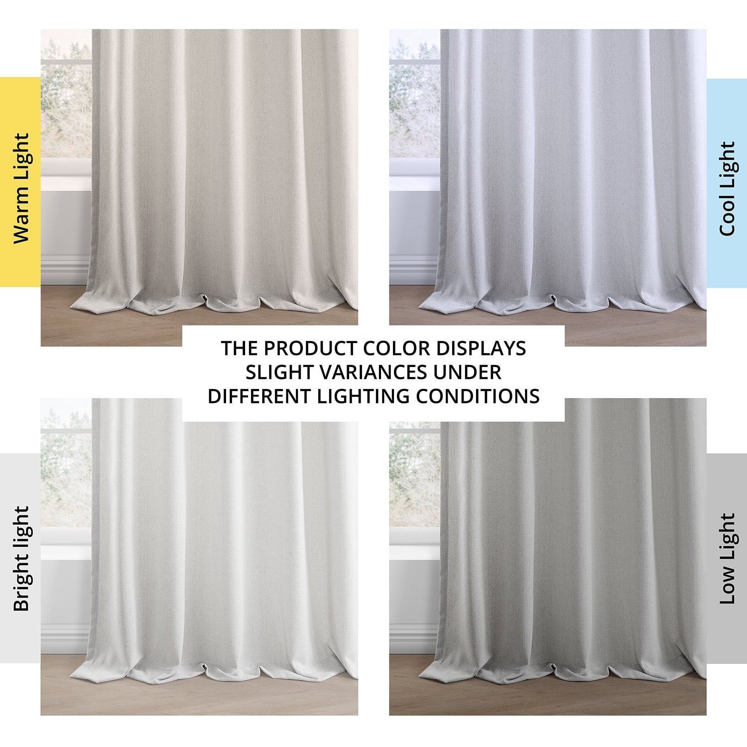 Rideaux en faux lin Exclusive Fabrics - 2 panneaux - Rideaux de fenêtre filtrant la lumière