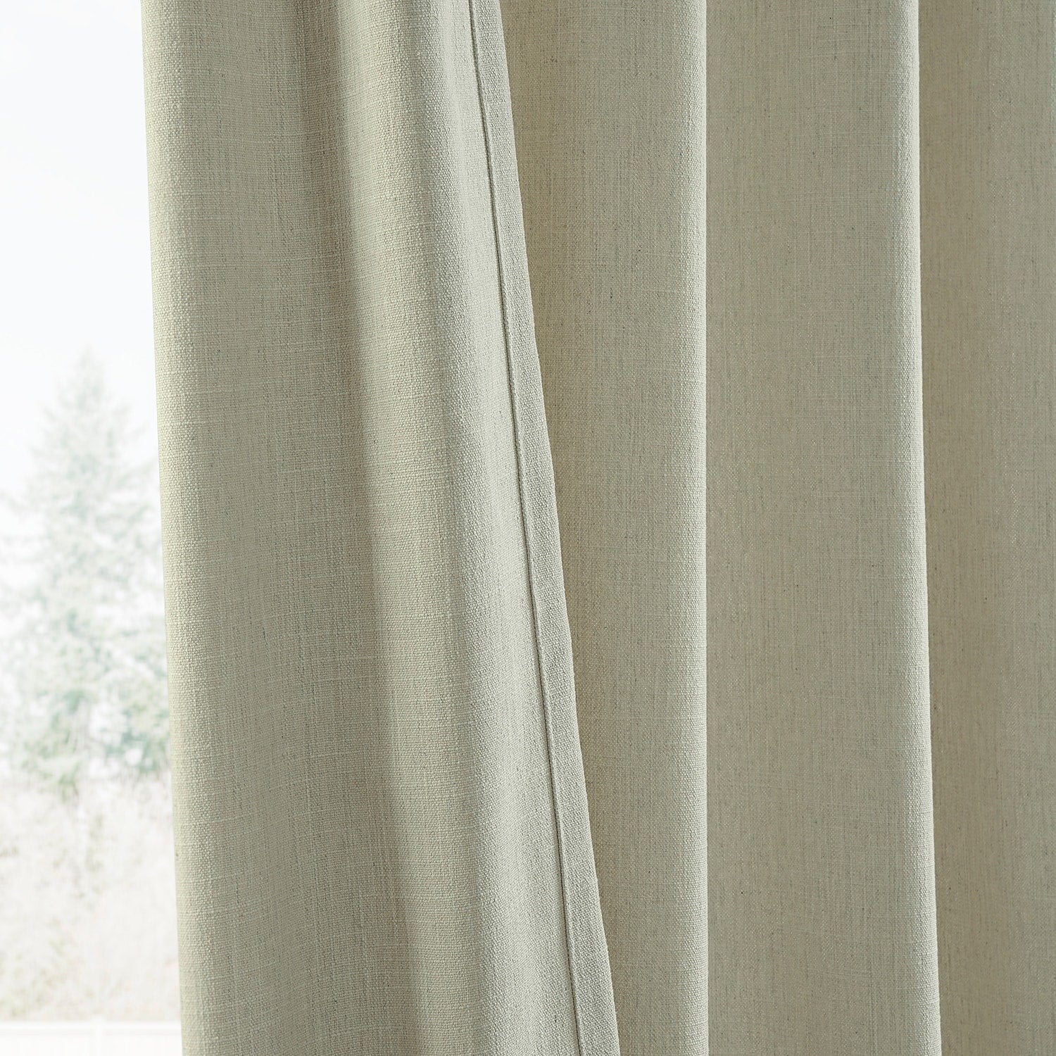Rideaux en faux lin Exclusive Fabrics - 2 panneaux - Rideaux de fenêtre filtrant la lumière