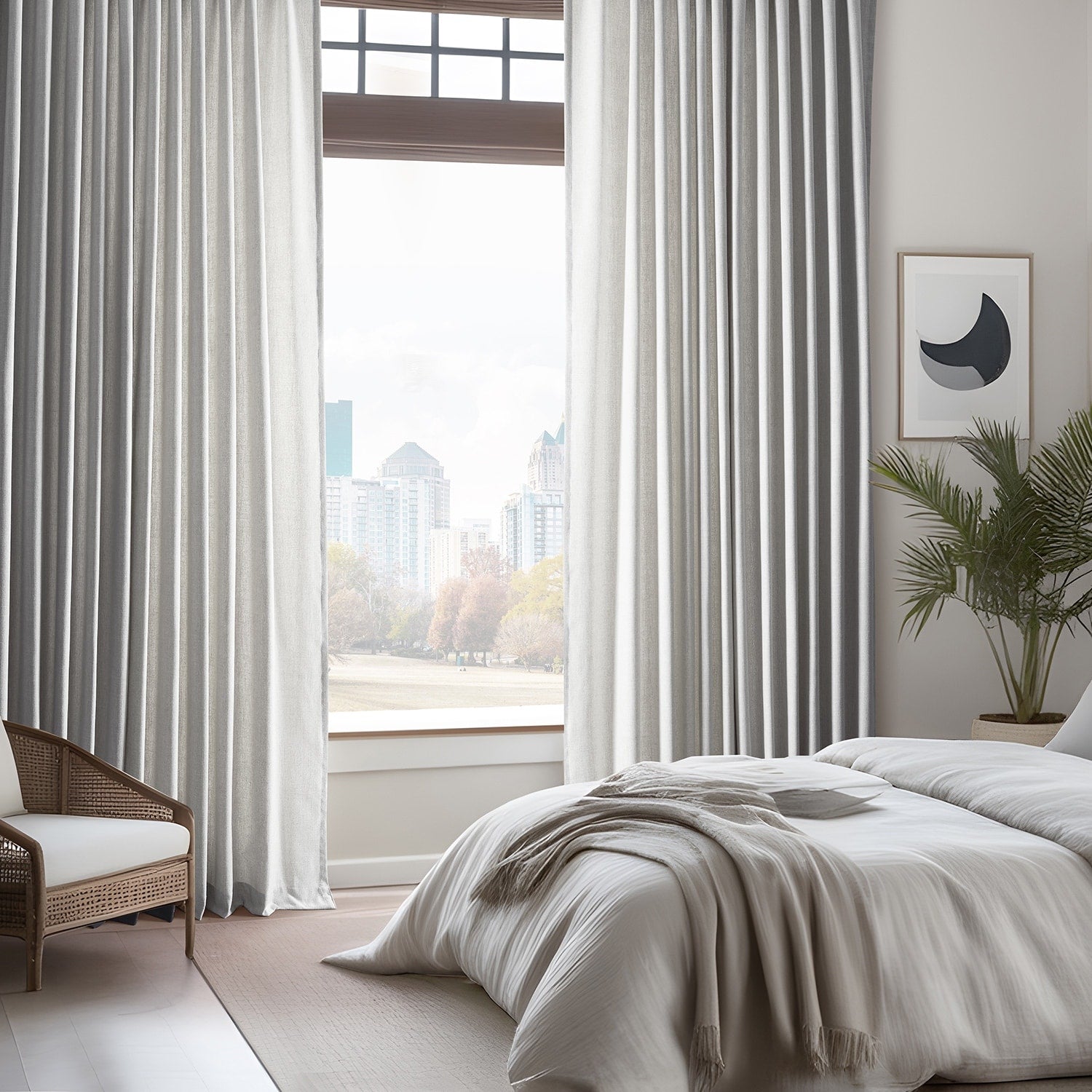 Rideaux en faux lin Exclusive Fabrics - 2 panneaux - Rideaux de fenêtre filtrant la lumière