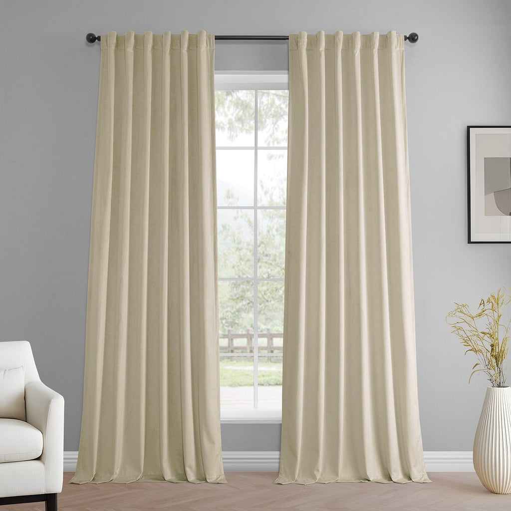 Rideaux occultants en velours Simply Velvet de Exclusive Fabrics, lot de 2 panneaux – Rideaux de fenêtre en velours pour salon et chambre