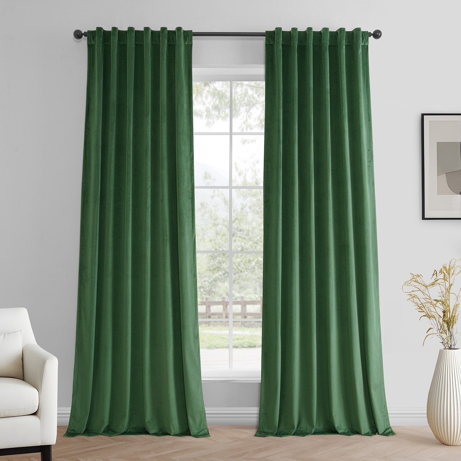 Rideaux occultants en velours Simply Velvet de Exclusive Fabrics, lot de 2 panneaux – Rideaux de fenêtre en velours pour salon et chambre