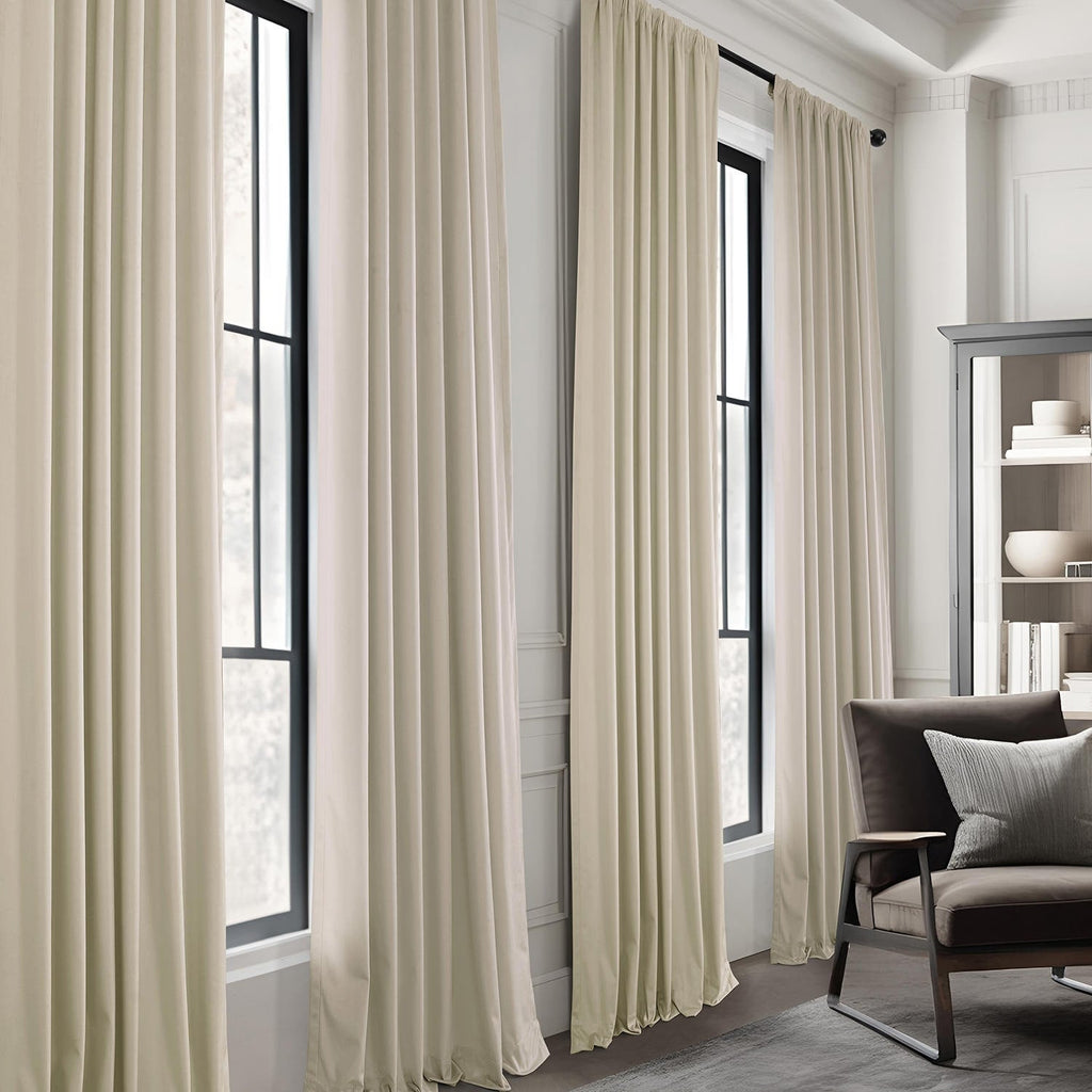 Rideaux occultants en velours Simply Velvet de Exclusive Fabrics, lot de 2 panneaux – Rideaux de fenêtre en velours pour salon et chambre