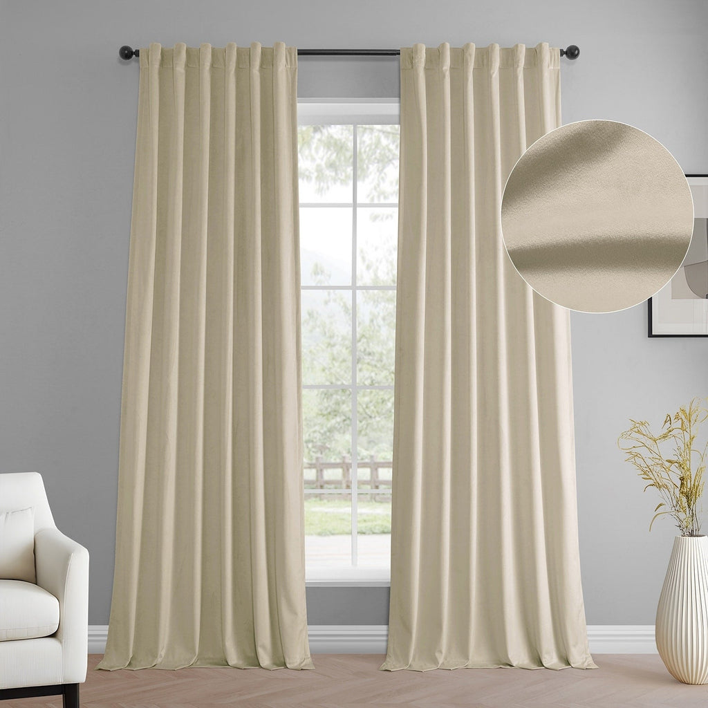 Rideaux occultants en velours Simply Velvet de Exclusive Fabrics, lot de 2 panneaux – Rideaux de fenêtre en velours pour salon et chambre