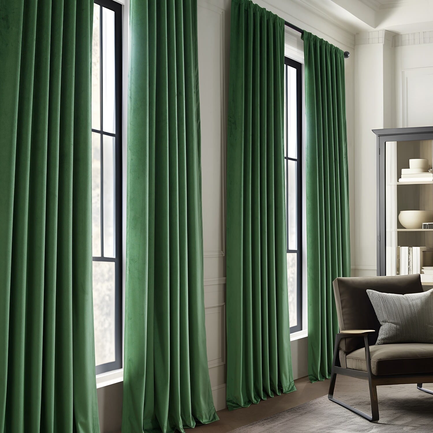 Rideaux occultants en velours Simply Velvet de Exclusive Fabrics, lot de 2 panneaux – Rideaux de fenêtre en velours pour salon et chambre