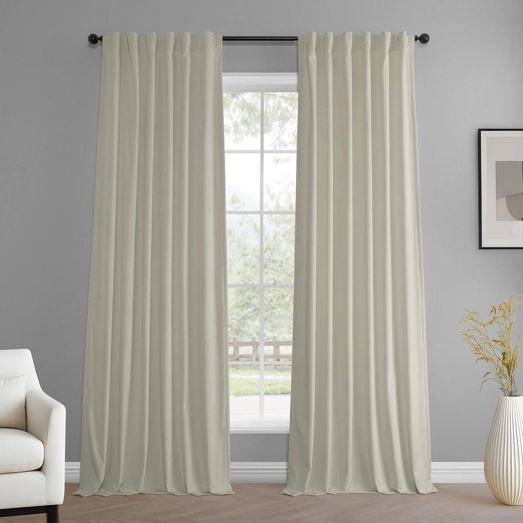 Rideaux occultants en velours Simply Velvet de Exclusive Fabrics, lot de 2 panneaux – Rideaux de fenêtre en velours pour salon et chambre