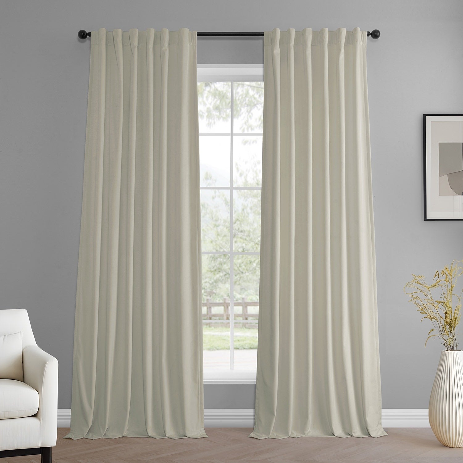 Rideaux occultants en velours Simply Velvet de Exclusive Fabrics, lot de 2 panneaux – Rideaux de fenêtre en velours pour salon et chambre