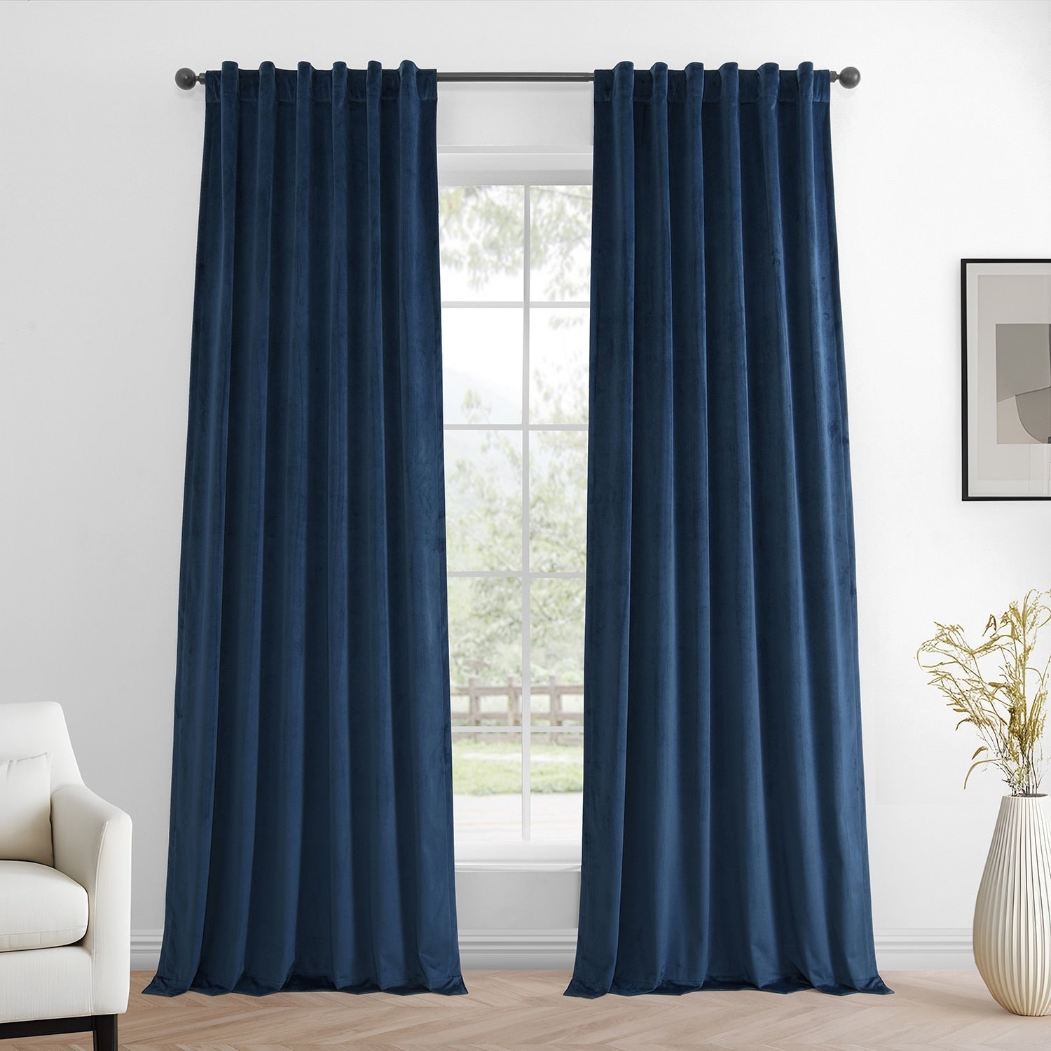 Rideaux occultants en velours Simply Velvet de Exclusive Fabrics, lot de 2 panneaux – Rideaux de fenêtre en velours pour salon et chambre