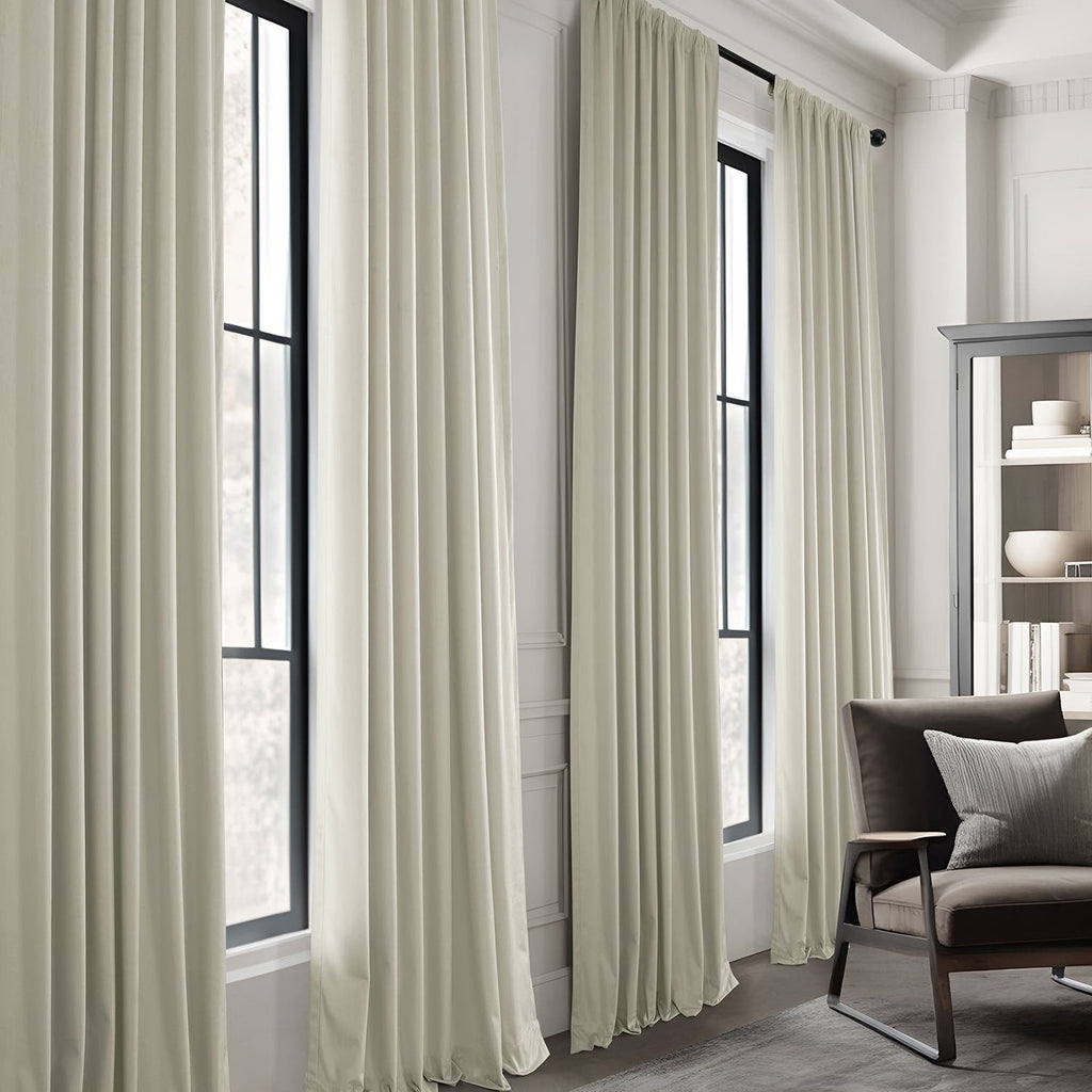 Rideaux occultants en velours Simply Velvet de Exclusive Fabrics, lot de 2 panneaux – Rideaux de fenêtre en velours pour salon et chambre