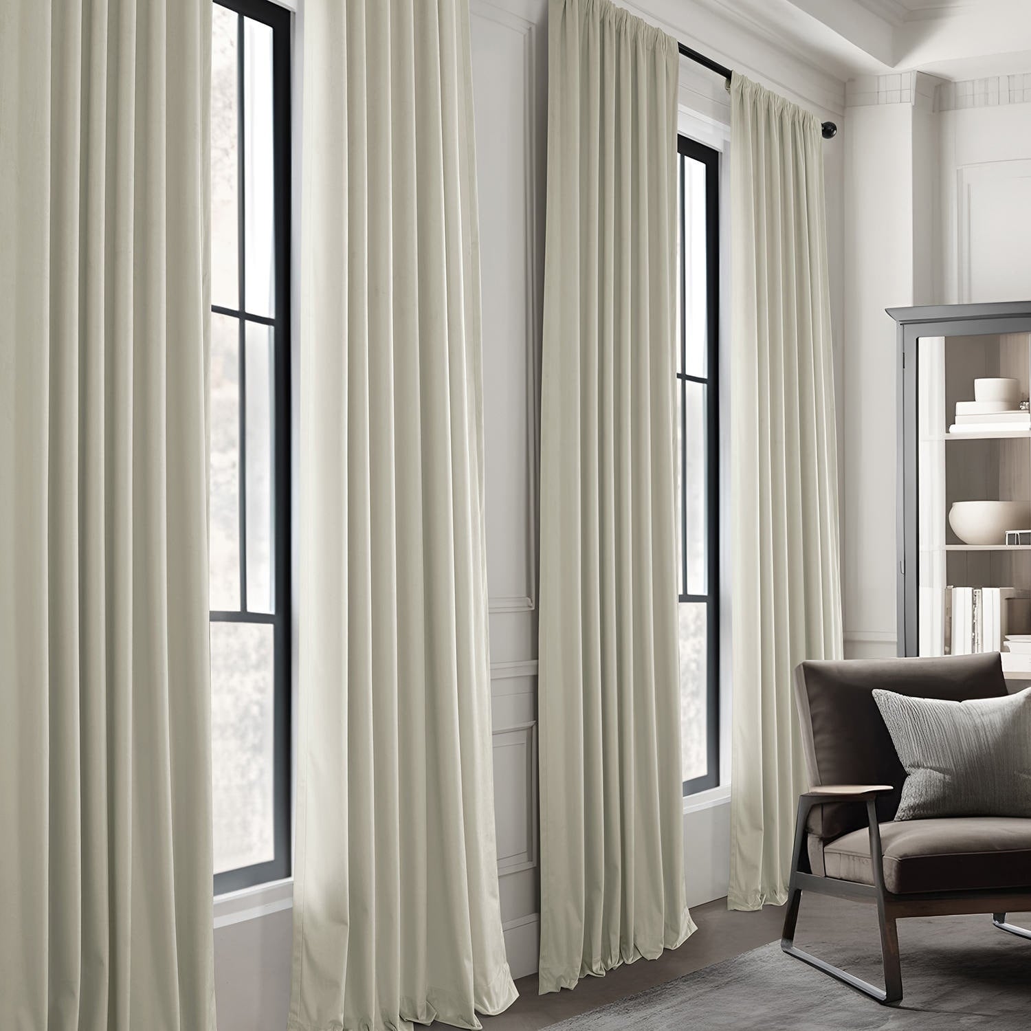 Rideaux occultants en velours Simply Velvet de Exclusive Fabrics, lot de 2 panneaux – Rideaux de fenêtre en velours pour salon et chambre