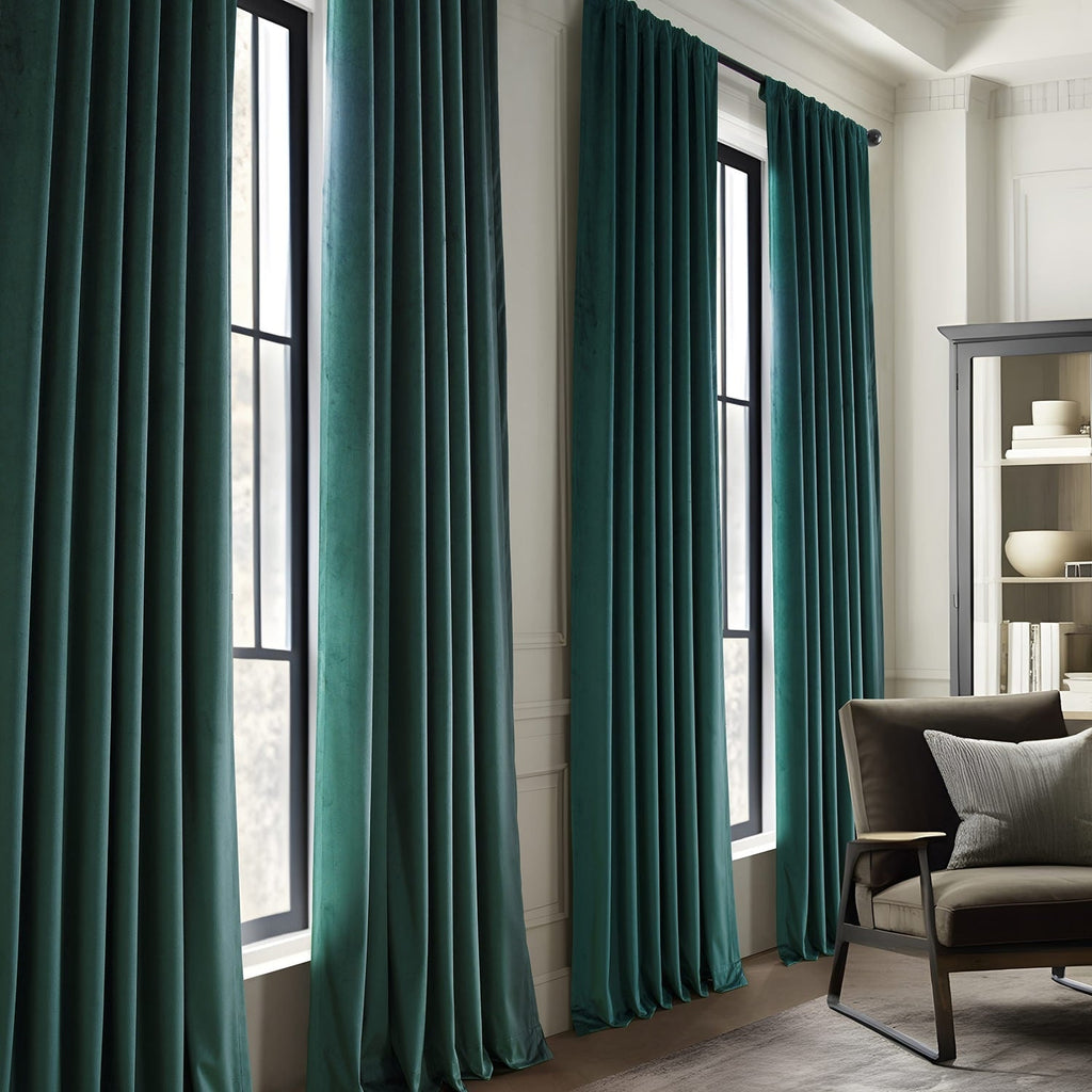 Rideaux occultants en velours Simply Velvet de Exclusive Fabrics, lot de 2 panneaux – Rideaux de fenêtre en velours pour salon et chambre