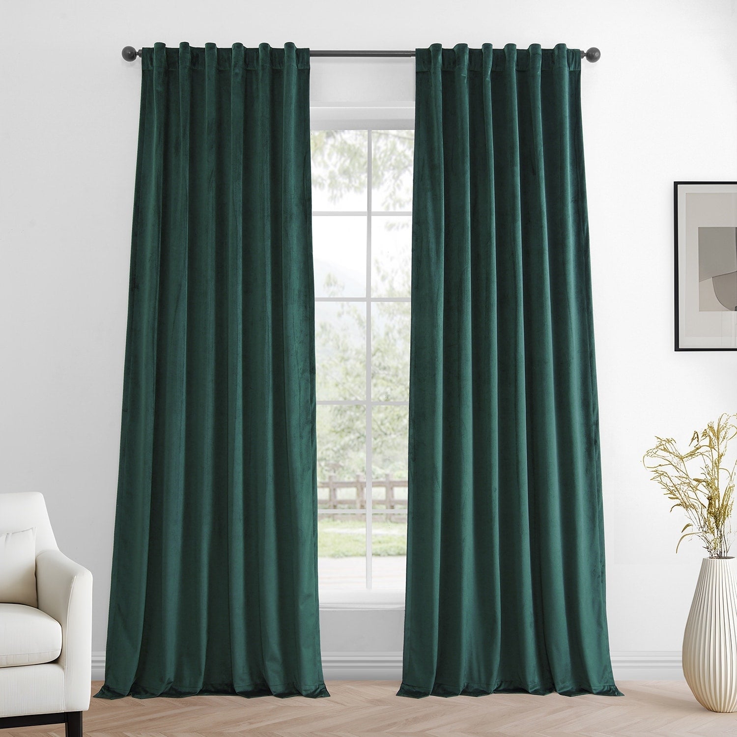 Rideaux occultants en velours Simply Velvet de Exclusive Fabrics, lot de 2 panneaux – Rideaux de fenêtre en velours pour salon et chambre