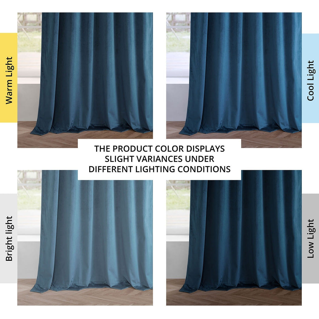 Rideaux occultants en velours Simply Velvet de Exclusive Fabrics, lot de 2 panneaux – Rideaux de fenêtre en velours pour salon et chambre
