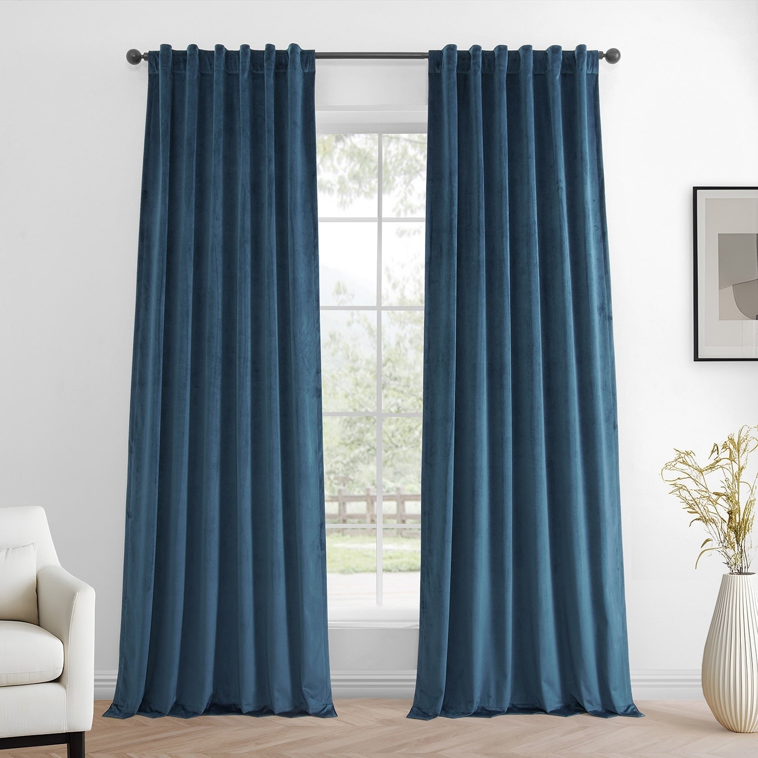 Rideaux occultants en velours Simply Velvet de Exclusive Fabrics, lot de 2 panneaux – Rideaux de fenêtre en velours pour salon et chambre
