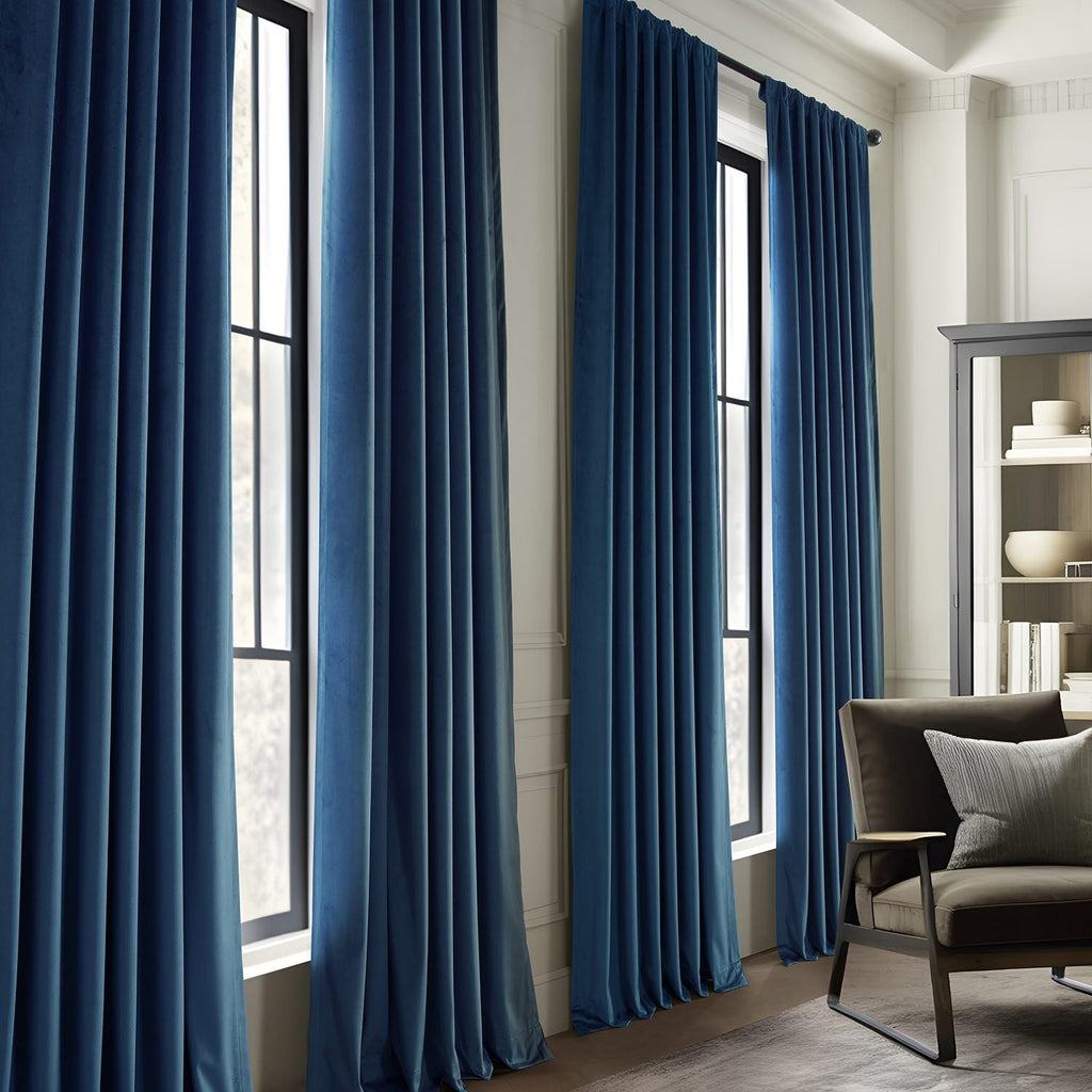 Rideaux occultants en velours Simply Velvet de Exclusive Fabrics, lot de 2 panneaux – Rideaux de fenêtre en velours pour salon et chambre