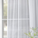 Paire de rideaux transparents en voile poly blanc Exclusive Fabrics (2 panneaux)