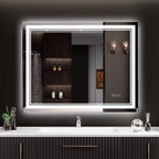 Miroir de salle de bain extra large avec éclairage LED, antibuée, 3 couleurs