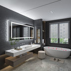 Miroir de salle de bain extra large avec éclairage LED, antibuée, 3 couleurs