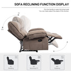 Fauteuil inclinable extra large avec coussin chauffant et massant, revêtement en polaire douce