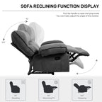 Fauteuil inclinable extra large avec coussin chauffant et massant, revêtement en polaire douce
