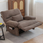 Fauteuil inclinable extra large avec coussin chauffant et massant, revêtement en polaire douce