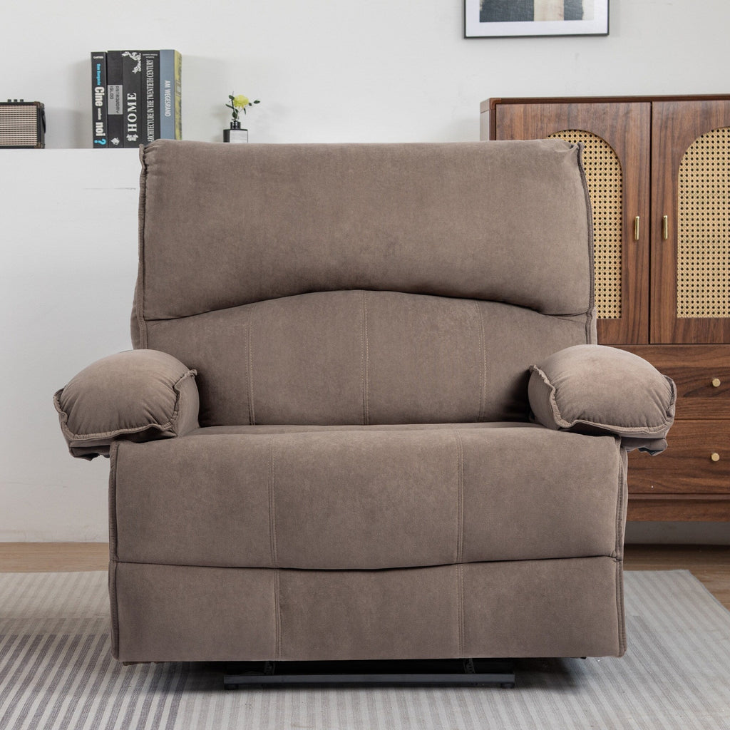Fauteuil inclinable extra large avec coussin chauffant et massant, revêtement en polaire douce