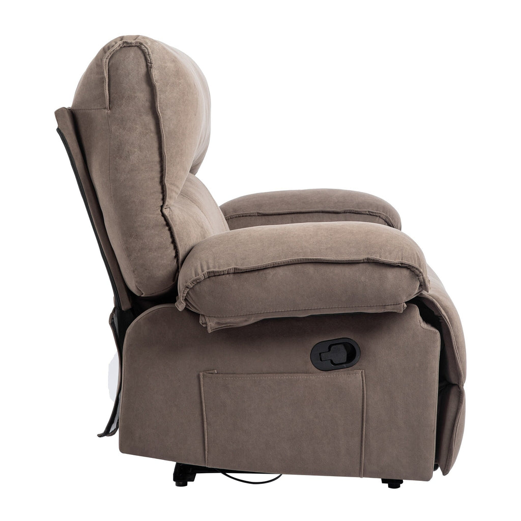 Fauteuil inclinable extra large avec coussin chauffant et massant, revêtement en polaire douce