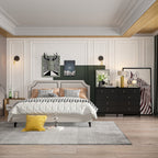 Commode double blanche à 10 tiroirs pour chambre à coucher, grand espace de rangement