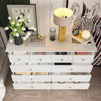 Commode double blanche à 10 tiroirs pour chambre à coucher, grand espace de rangement