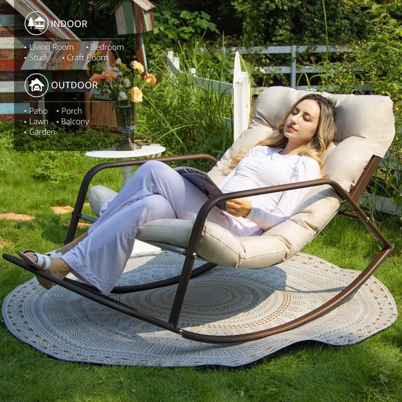 Fauteuil inclinable d'extérieur extra large FINCATI Royal Indoor, 450 lb, avec coussins confortables et résistants à l'eau