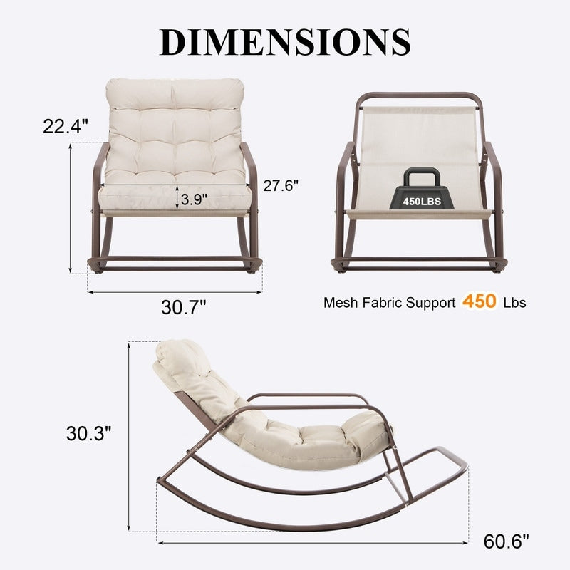 Fauteuil inclinable d'extérieur extra large FINCATI Royal Indoor, 450 lb, avec coussins confortables et résistants à l'eau