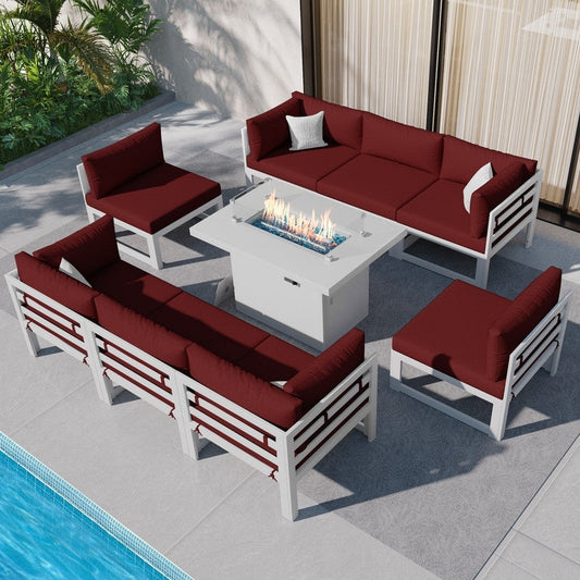 Ensemble de canapés sectionnels modernes en aluminium blanc FINCATI avec coussin