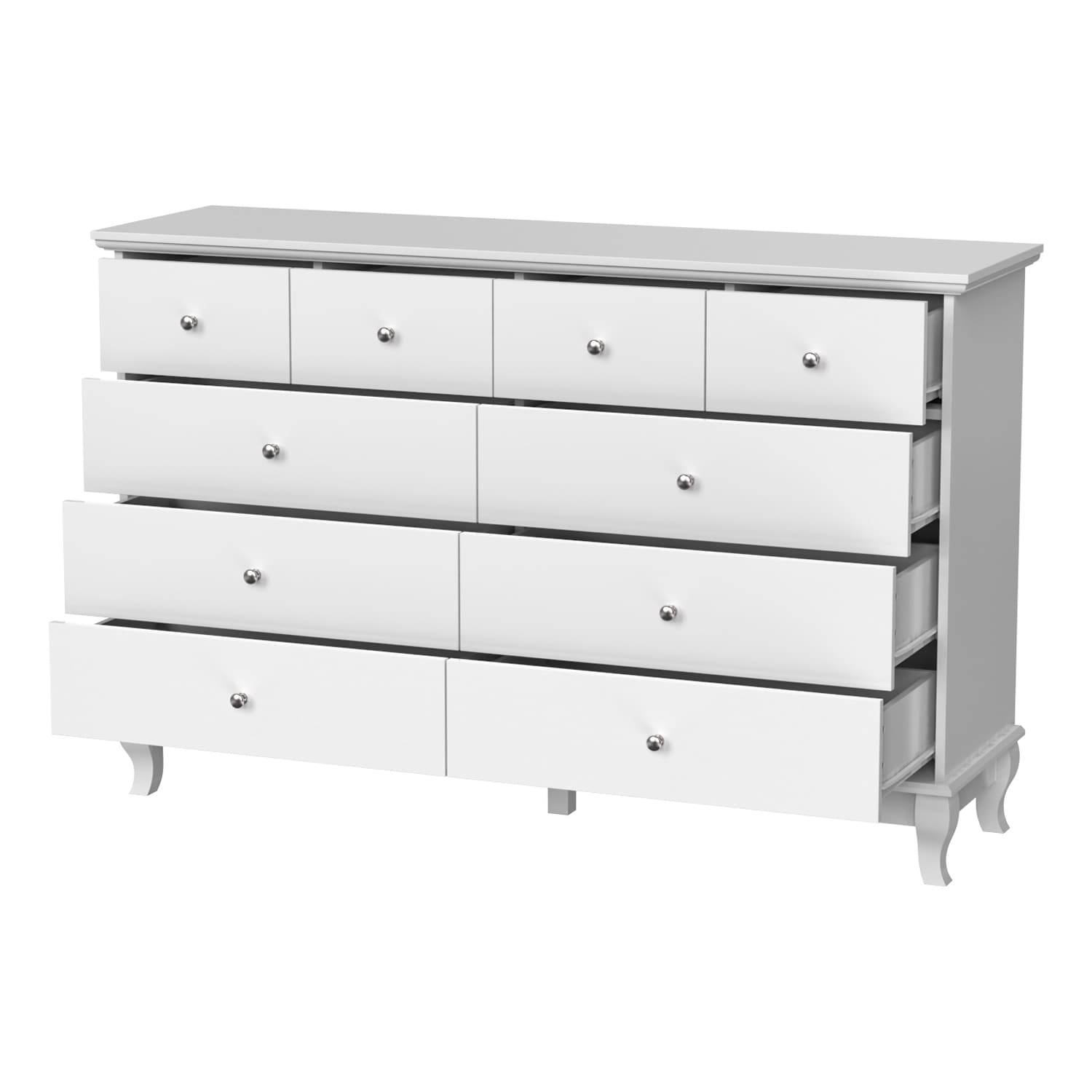 Commode double de 55,1 po de large avec tiroirs de rangement