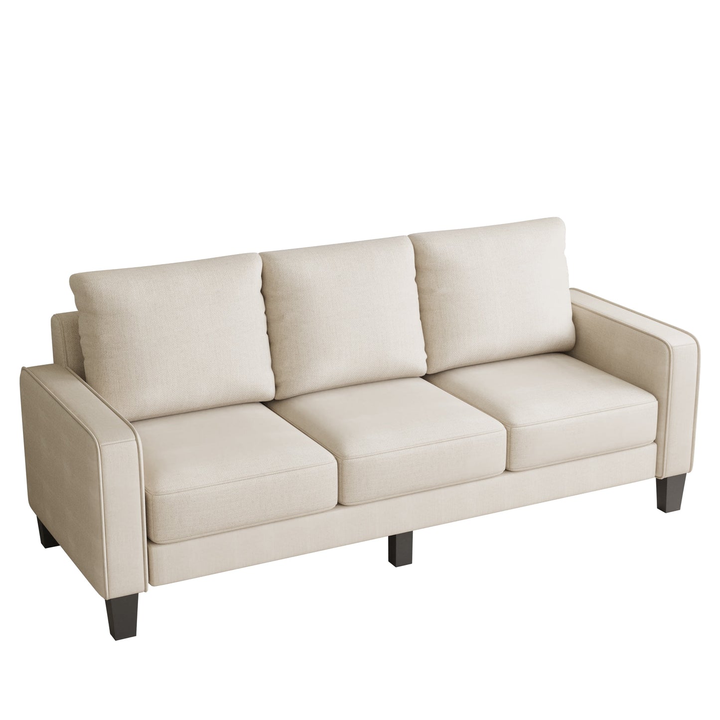 Canapé 3 places en tissu avec rangement sous le coussin