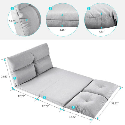 Canapé de sol pliant en tissu avec chaise longue